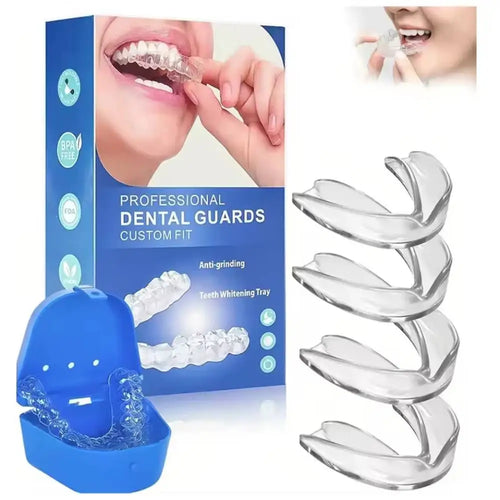 4 unidades Protetor Bucal Antirrange dentes Proteção Transparente Protetor Bucal Desportivo para ranger dentes Parar de Ressonar Bocal para Dormir