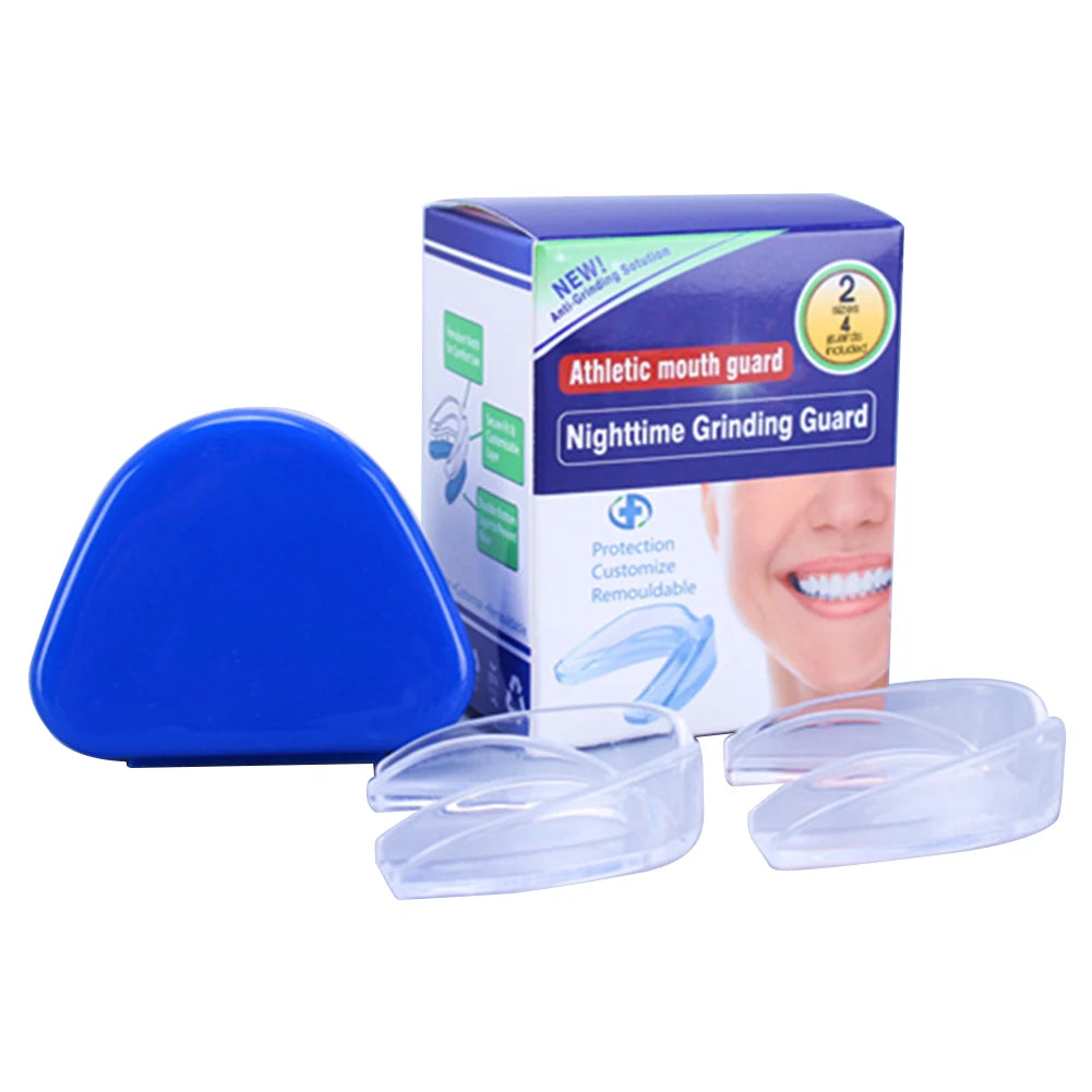 4 unidades Protetor Bucal Antirrange dentes Proteção Transparente Protetor Bucal Desportivo para ranger dentes Parar de Ressonar Bocal para Dormir