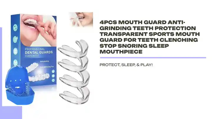 4Pcs Mouth Guard Anti-Grinding Teeth Protection Transparent Sports Mouth Guard for Teeth Clenching Stop Snoring Sleep Mouthpiece by@Outfy
