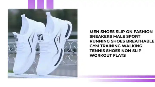 Men Shoes Slip on Fashion Sneakers Male Sport Running Shoes Breathable Gym Training Walking Tennis Shoes Non Slip Workout Flats by@Outfy
